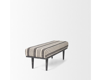 Mercana Shae Bench with Black and Cream Upholstered - Black/Cream