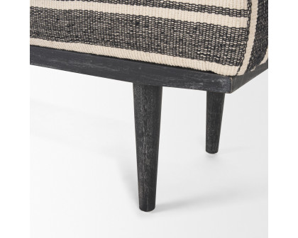 Mercana Shae Bench with Black and Cream Upholstered - Black/Cream