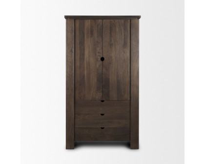 Mercana - Wallen Solid Dark Brown Wood Curio Cabinet