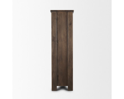 Mercana - Wallen Solid Dark Brown Wood Curio Cabinet