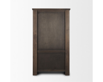 Mercana - Wallen Solid Dark Brown Wood Curio Cabinet