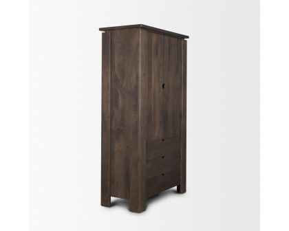 Mercana - Wallen Solid Dark Brown Wood Curio Cabinet