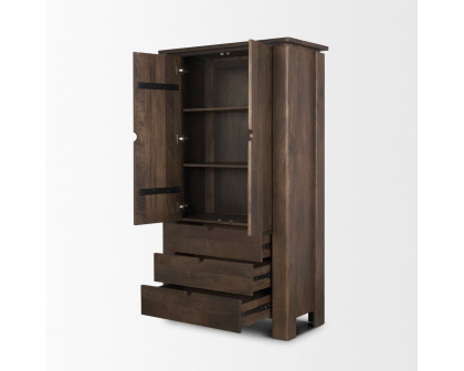 Mercana - Wallen Solid Dark Brown Wood Curio Cabinet