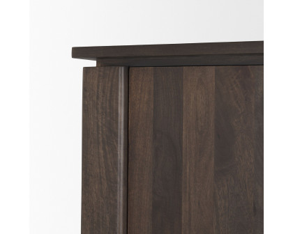 Mercana - Wallen Solid Dark Brown Wood Curio Cabinet