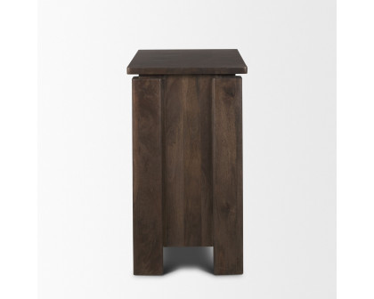 Mercana - Wallen Solid Dark Brown Wood 3 Drawer Accent Cabinet