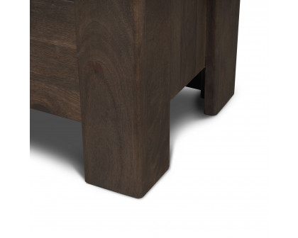 Mercana - Wallen Solid Dark Brown Wood 3 Drawer Accent Cabinet