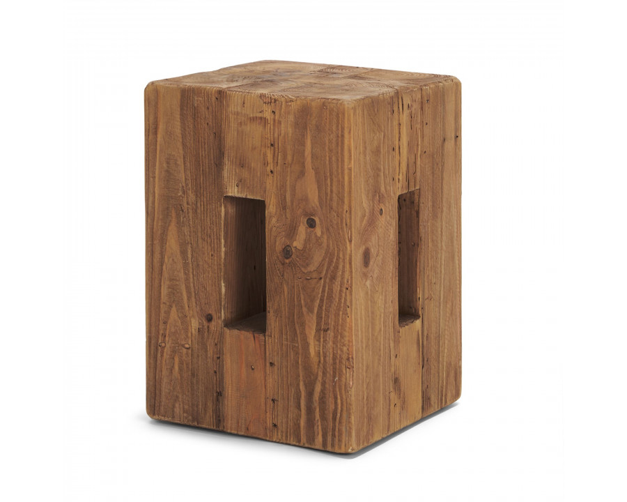 Mercana - Waylen Natural Wood Block Accent Stool