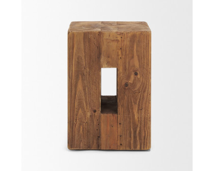 Mercana - Waylen Natural Wood Block Accent Stool