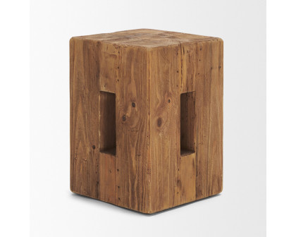 Mercana - Waylen Natural Wood Block Accent Stool