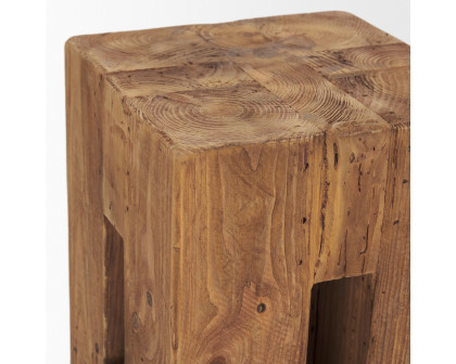 Mercana - Waylen Natural Wood Block Accent Stool