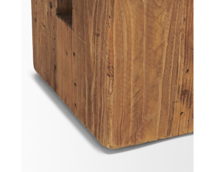 Mercana - Waylen Natural Wood Block Accent Stool