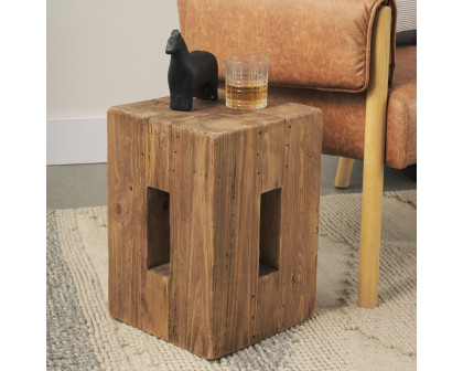 Mercana - Waylen Natural Wood Block Accent Stool