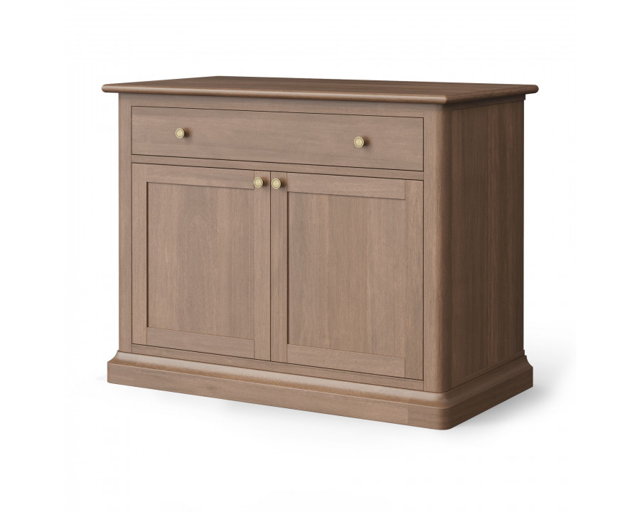 Mercana Braxton Solid Wood with Antique Knobs Accent Cabinet - Dark Brown