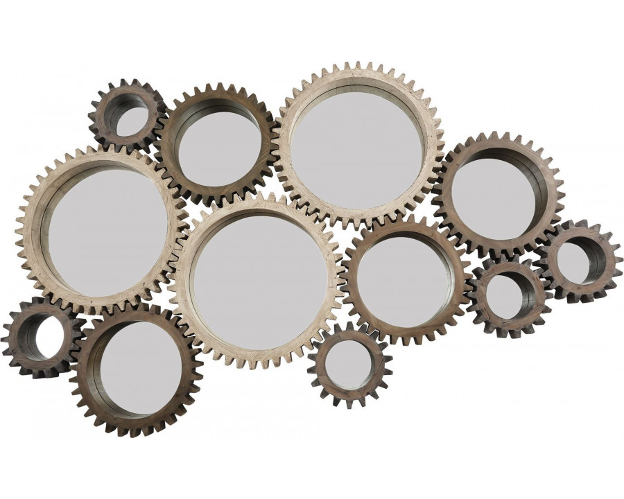 Mercana Cog Mirror Collection 12 (Set of 12) - Dark Brown/White/Black