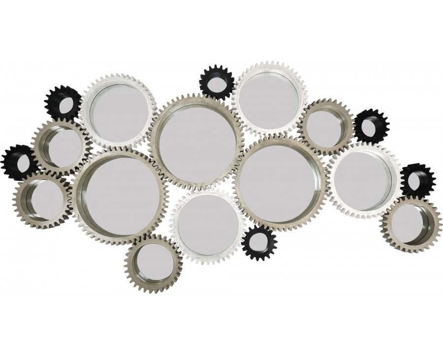 Mercana Cog Mirror Collection 16 (Set of 18) - Dark Brown/White/Black