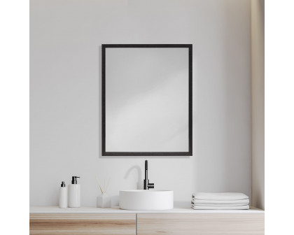 Mercana Bristol 24x30 Faux Wood Frame Bathroom Vanity Mirror - Black