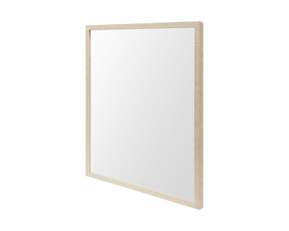 Mercana Bristol 24x30" Faux Wood Frame Bathroom Vanity Mirror - Tan