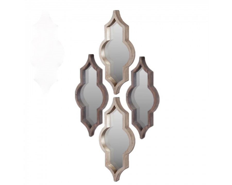 Mercana Tamanar I & II Mirror Collection (Set of 4) - Silver/Brown