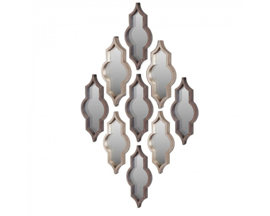 Mercana Tamanar I & II Mirror Collection (Set of 9) - Silver/Brown