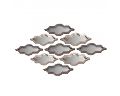 Mercana Tamanar I & II Mirror Collection (Set of 9) - Silver/Brown