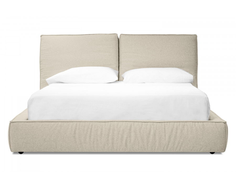 Mobital Bendo King Size Bed - Almond Linen, Fabric