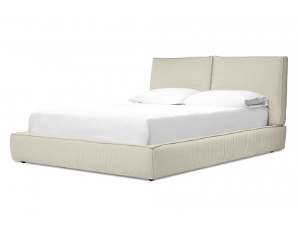 Mobital Bendo King Size Bed - Almond Linen, Fabric