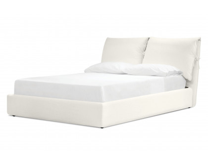 Mobital Plume King Size Bed - Cream, Fabric