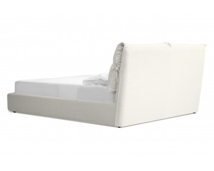 Mobital Plume King Size Bed - Cream, Fabric