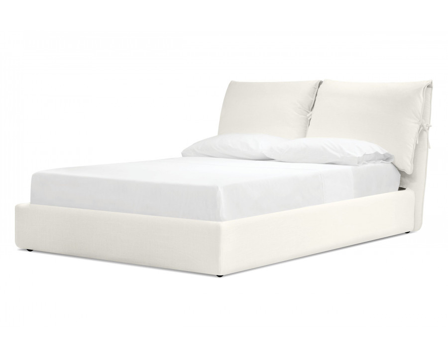 Mobital Plume Queen Size Bed - Cream, Fabric