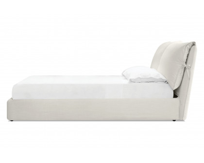 Mobital Plume Queen Size Bed - Cream, Fabric