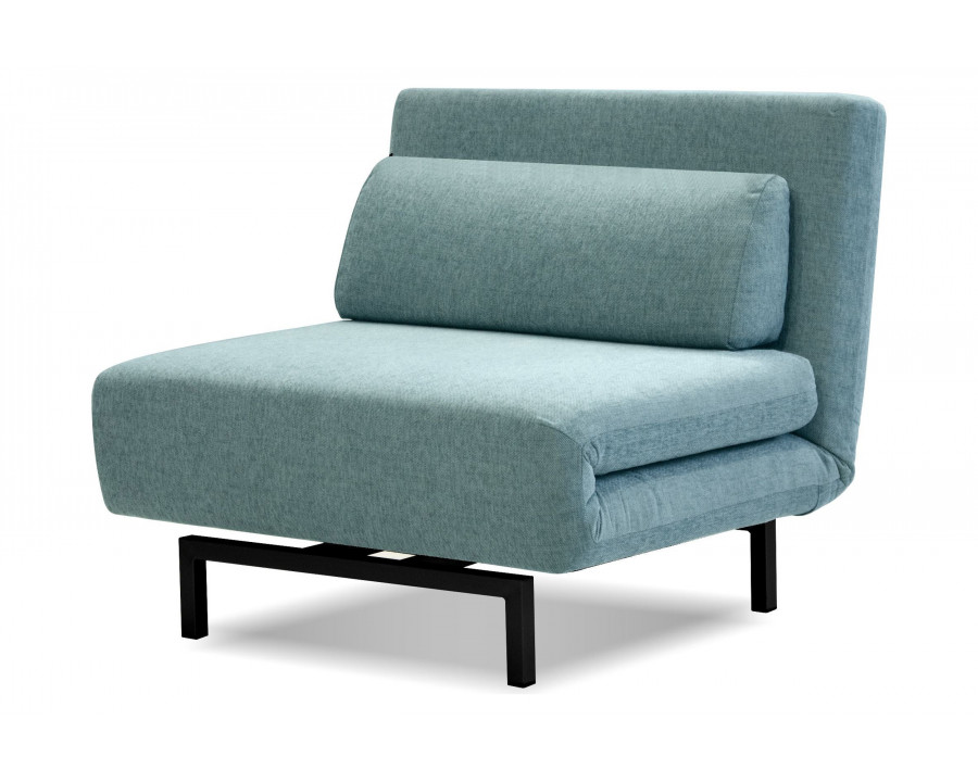 Mobital Iso Armless Solid Chair-Bed - Peacock, Fabric