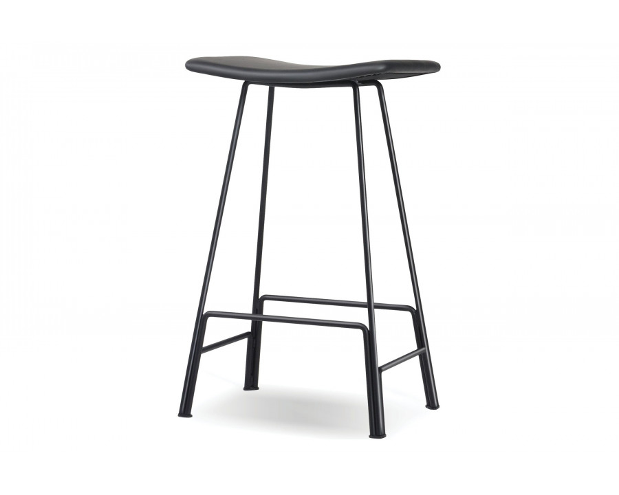 Mobital - Canaria Bar Stool in Powder Coated Black, Steel/Leather