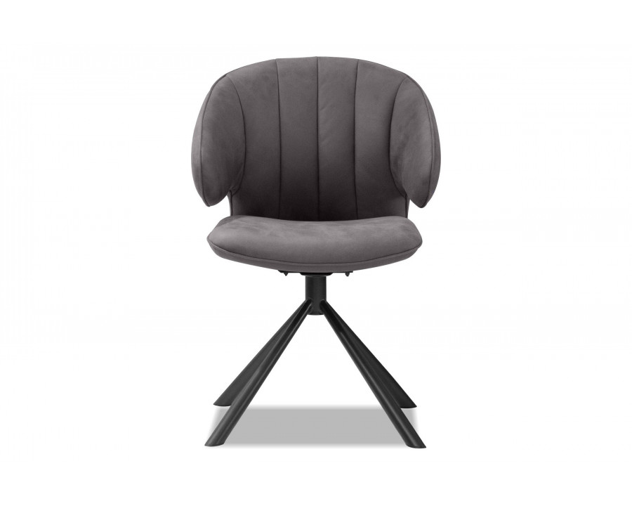 Mobital - Hugo Swivel Dining Chair in Pewter, Leather