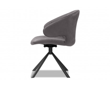 Mobital - Hugo Swivel Dining Chair in Pewter, Leather