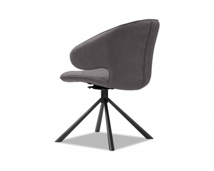 Mobital - Hugo Swivel Dining Chair in Pewter, Leather