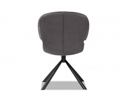 Mobital - Hugo Swivel Dining Chair in Pewter, Leather