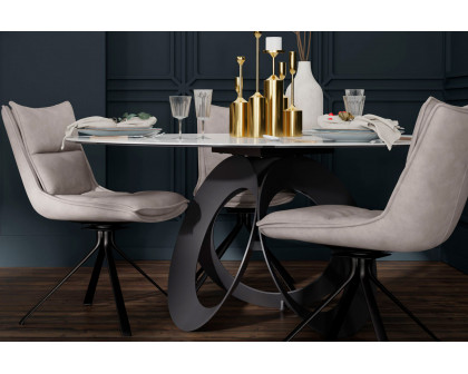 Mobital Puccini Swivel Dining Chair - Rhino, Leather