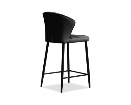 Mobital™ Ariel Counter Stool - Black, Leather