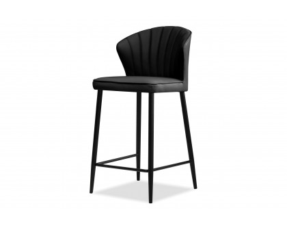 Mobital™ Ariel Counter Stool - Black, Leather