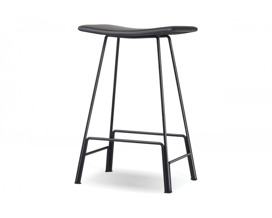 Mobital - Canaria Counter Stool in Powder Coated Black, Steel/Leather