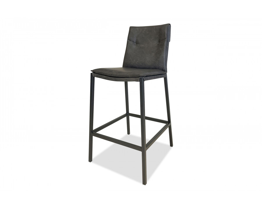 Mobital - Harris Counter Stool in Gray, Leather