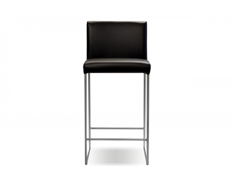 Mobital Tate Counter Stool - Black, Leather