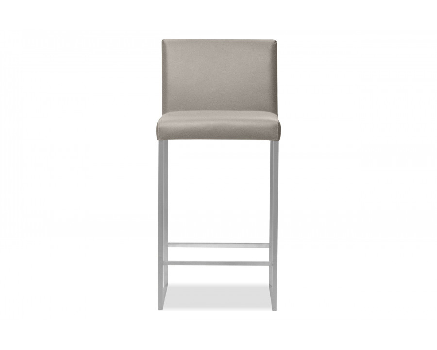 Mobital Tate Counter Stool - Pewter, Leather