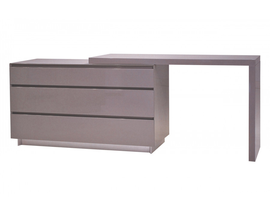 Mobital Savvy Dresser with Extension - Light Gray, High Gloss