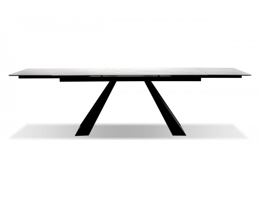 Mobital - Bridge Dining Table with Double Extension in Black, Ceramic