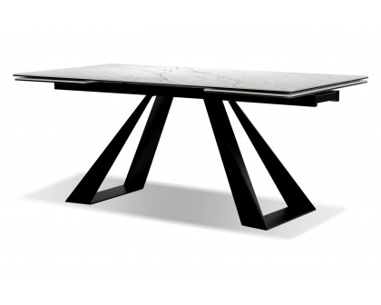 Mobital - Bridge Dining Table with Double Extension in Black, Ceramic