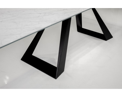 Mobital - Bridge Dining Table with Double Extension in Black, Ceramic