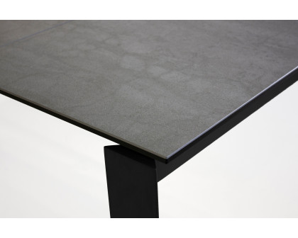 Mobital - Casper Dining Table with Extension in Gray, Ceramic