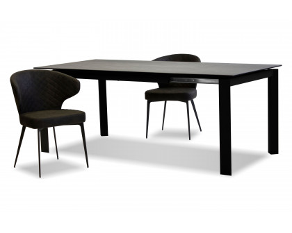 Mobital - Casper Dining Table with Extension in Gray, Ceramic