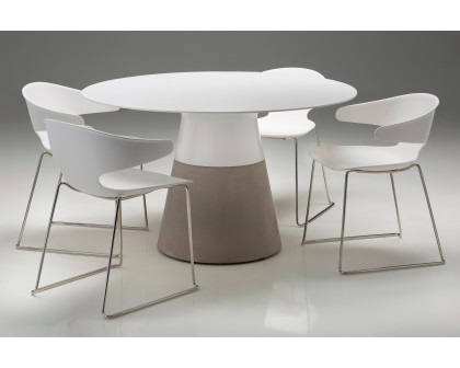 Mobital Maldives Round 49" Dining Table - White, Solid Surface